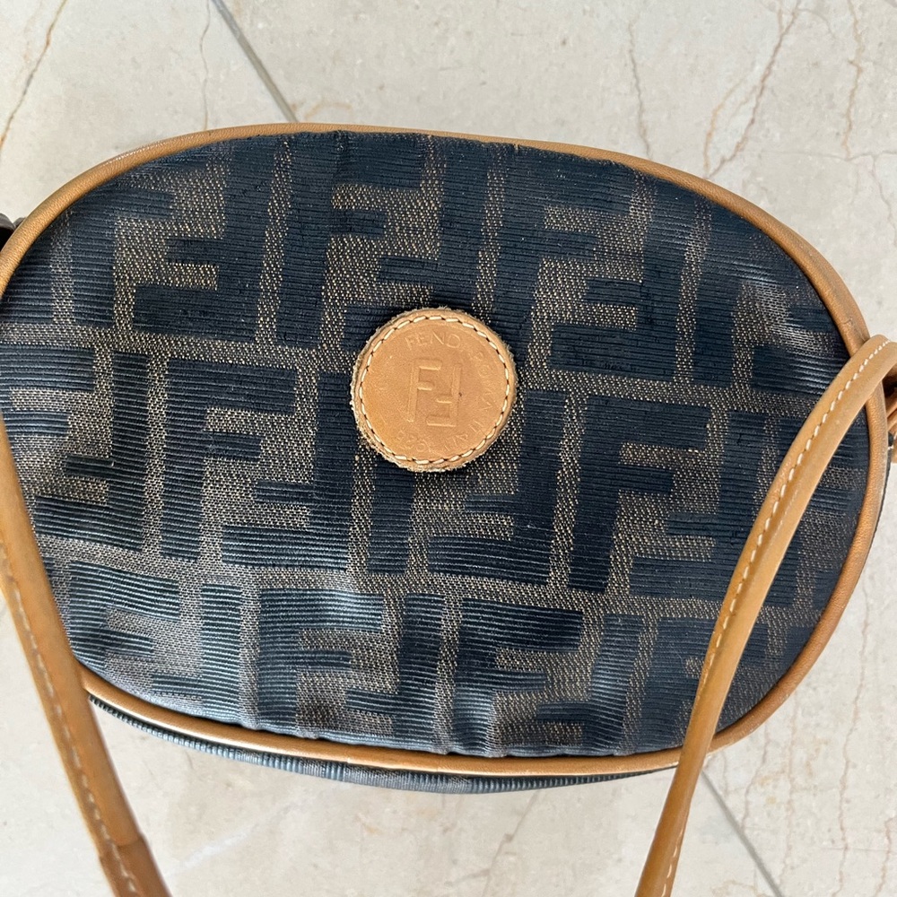 Fendi authentic Logo Patterned Black and Brown Bag